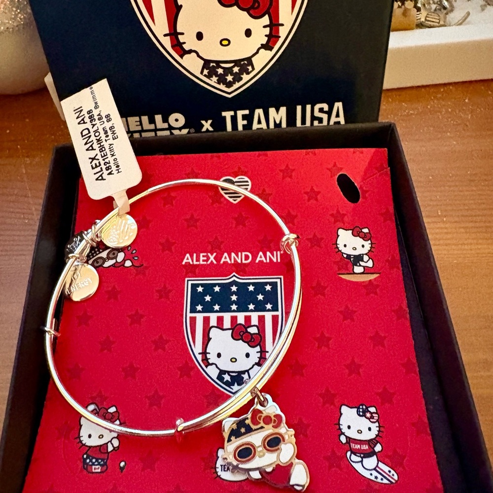 NWT Alex and Ani Hello Kitty Team USA Bracelet